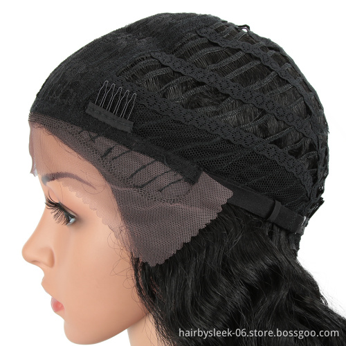Magic 16 Inch Synthetic Lace Front Wigs For Black Women Natural Wave Wigs Length Deep Side T Part Wig For Women